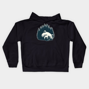 Retro Sleeping Grizzly Bear Kids Hoodie